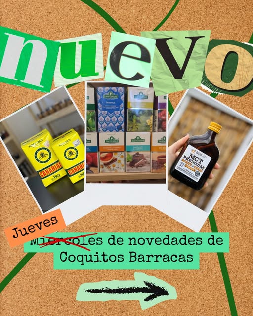 Publicación de novedades con yerba, tés en caja y aceite MCT